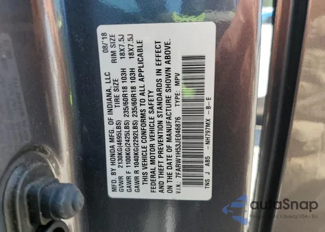 2018 Honda Cr-V Ex z USA, uszkodzony, nr VIN 7FARW1H53JE046876